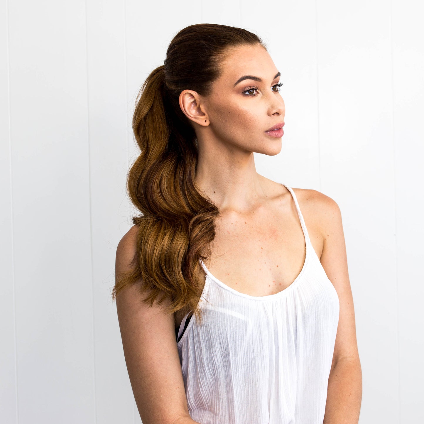 Minque Hair Golden Brown #6 Clip On Ponytail Hair Extensions