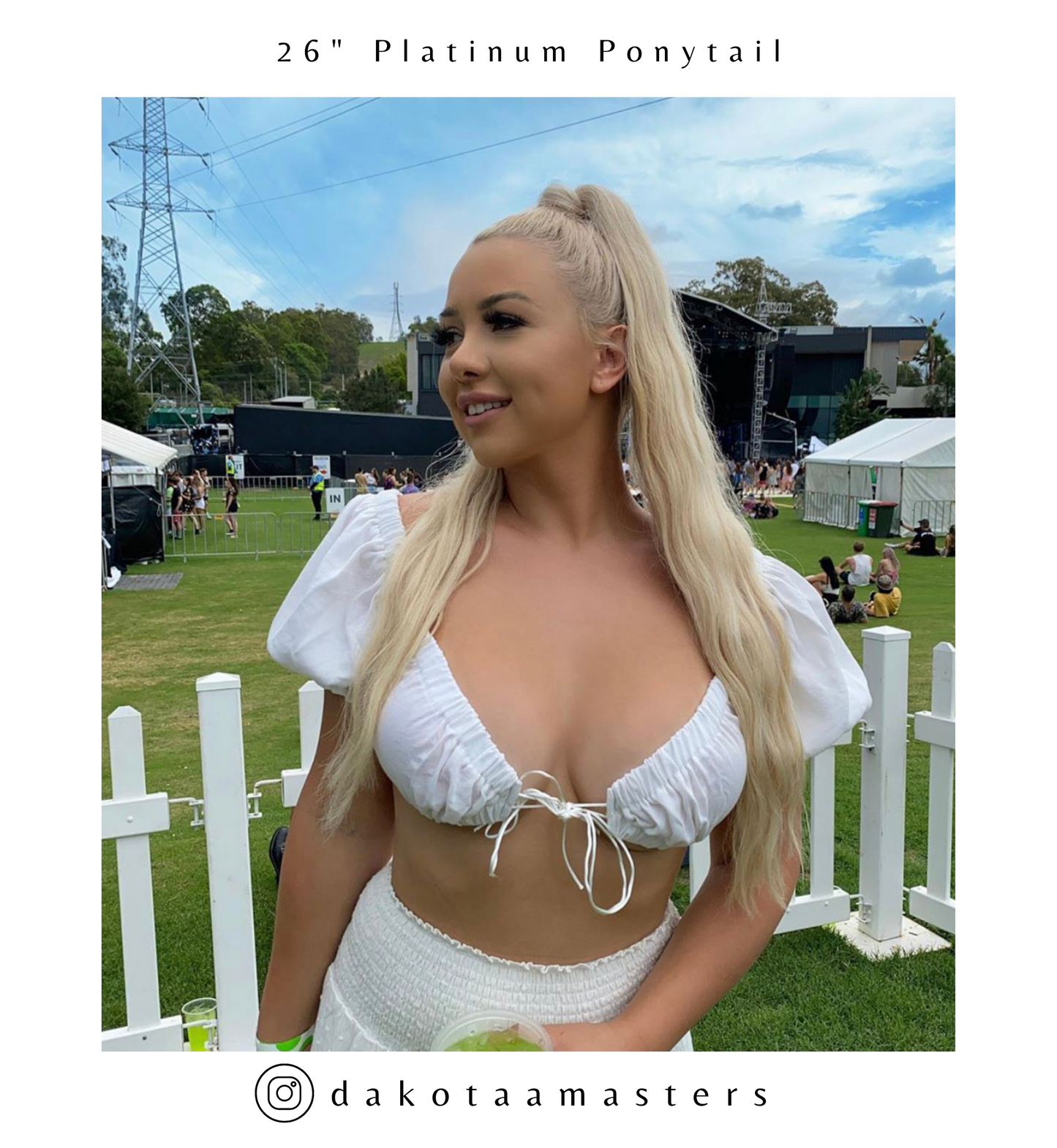 Platinum Blonde Clip On Ponytail Hair Extensions