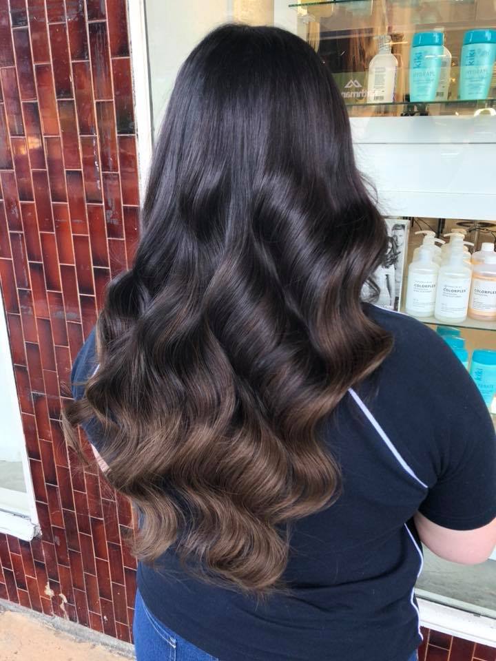 brownie points #1b-4 balayage clip in hair extensions 22inch classic