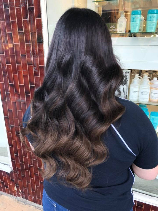 brownie points #1b-4 fusion hair extensions 20inch 50pcs - half head