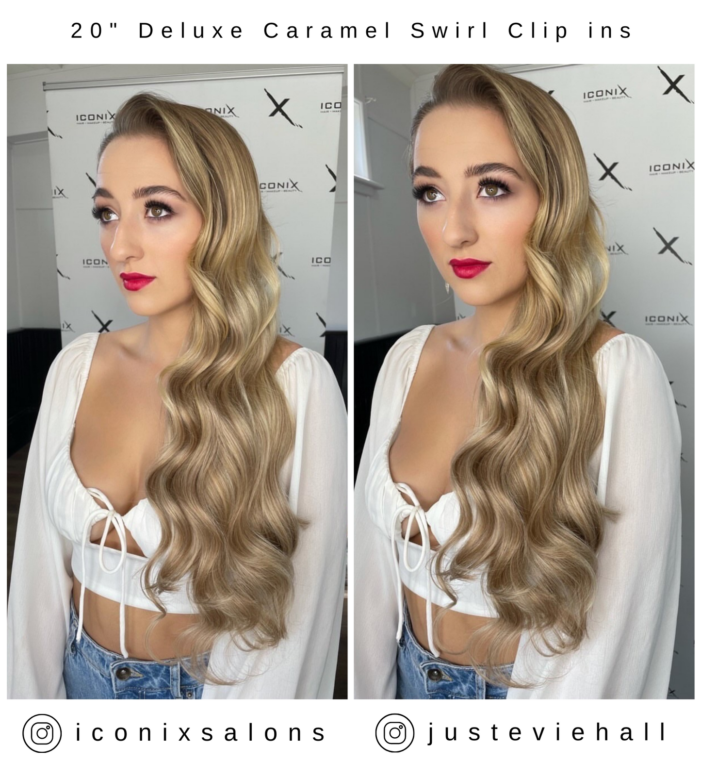 Caramel Swirl #12/613 Clip In Hair Extensions 26-inch