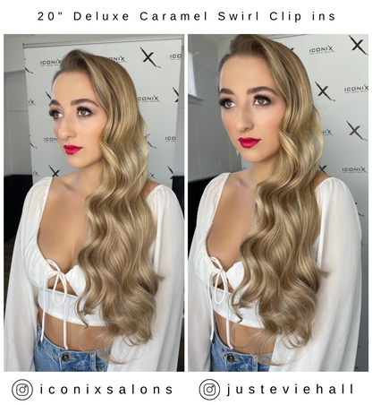 Caramel Swirl #12/613 Clip In Hair Extensions 26-inch