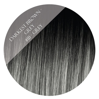 solar eclipse #1b-grey balayage clip in hair extensions 26inch deluxe