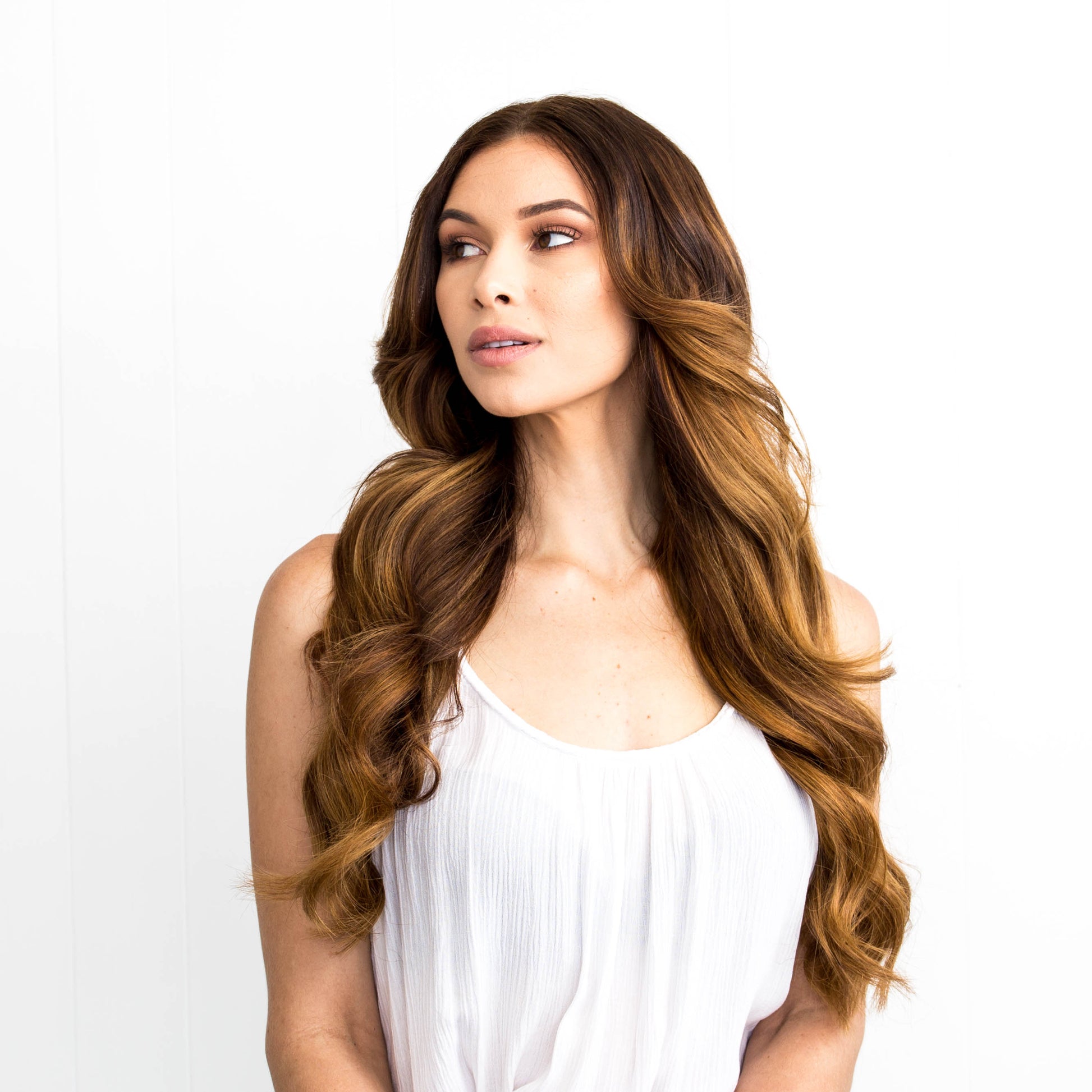 Golden Brown #6 Tape Hair Extensions 20-inch
