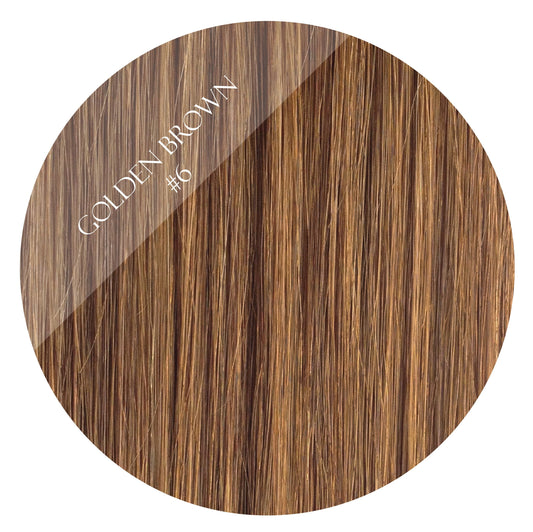 golden brown #6 weft hair extensions 26inch deluxe