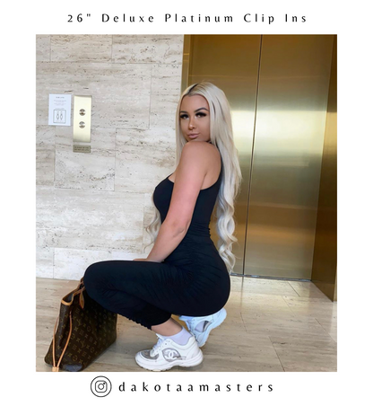 Platinum Blonde Clip In Hair Extensions 20-inch