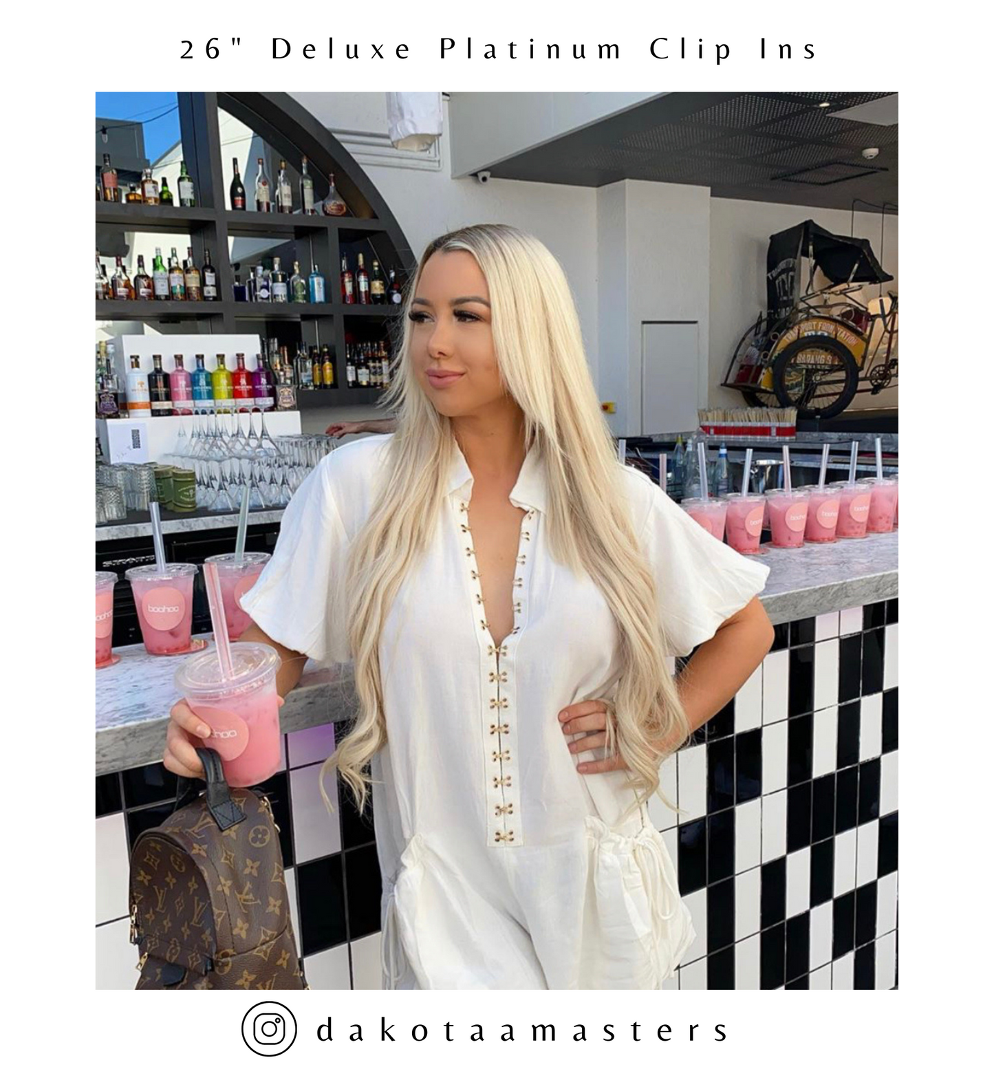 Platinum Blonde Clip In Hair Extensions 20-inch