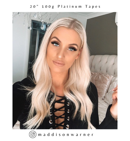 Platinum Blonde Tape Hair Extensions 20-inch