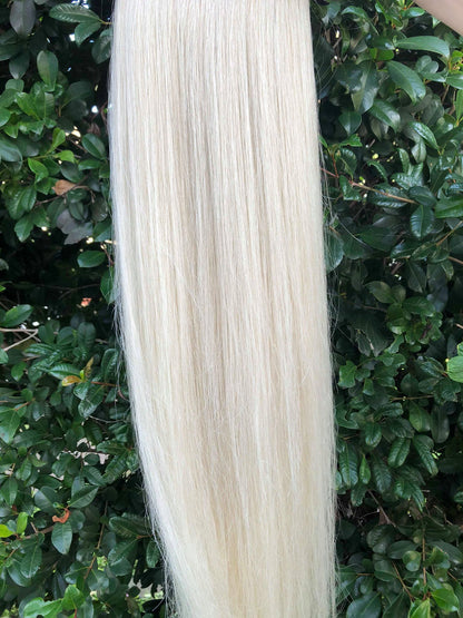 Vanilla Blonde #60 clip on ponytail hair extensions 22inch classic 22inch, Blonde Hair looks, Blonde Hair Styles, Hair Extensions Gold Coast, Hair Extensions Online, Cheap Hair Extensions, Good Quality Fusion Hair Extensions, Good Quality Fusion Hair Extensions, Straight hair, Blonde Permanent Straight Hair