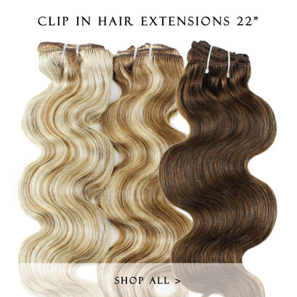bronze bliss #27/3 clip in hair extensions 22inch classic