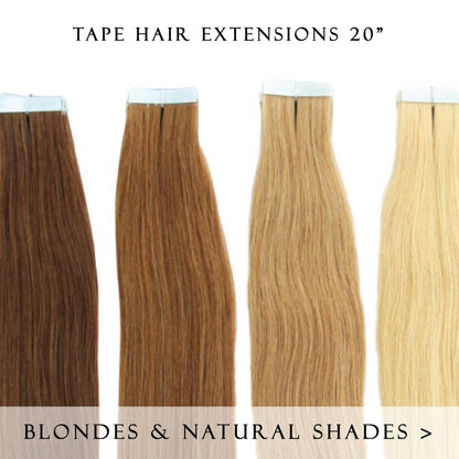 golden brown #6 tape hair extensions 20inch 20pcs - half head