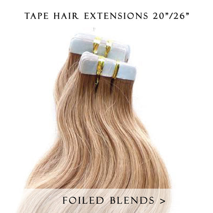 bronze bliss #27/3 tape hair extensions 26inch 20pcs - half head