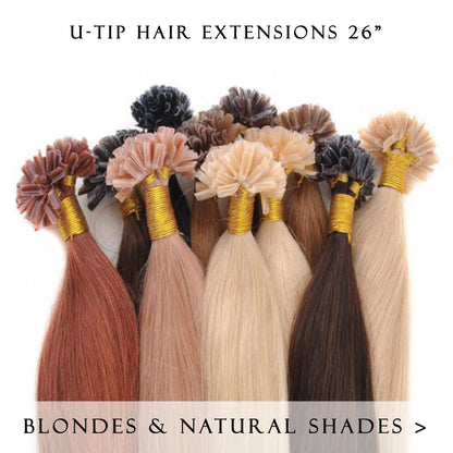 toffee brown #12 fusion hair extensions 26inch 50pcs - half head