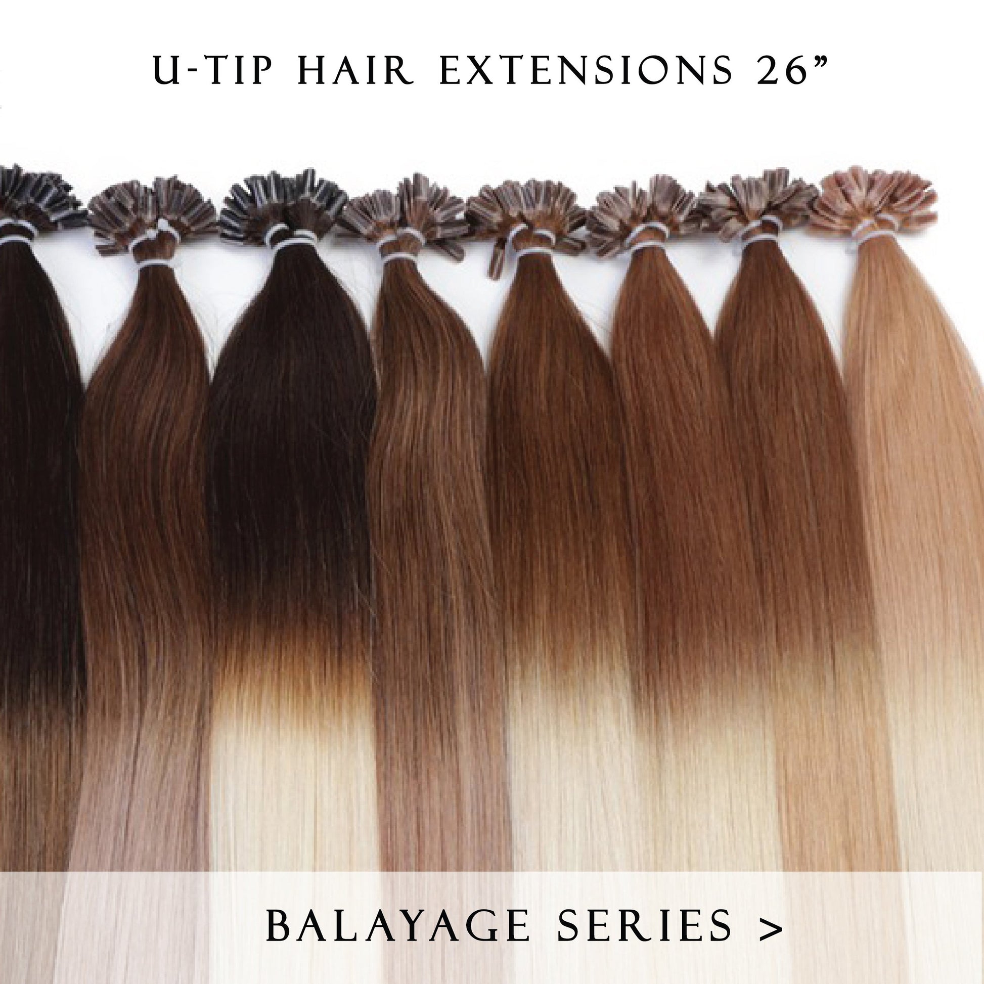 brownie points #1b-4 fusion hair extensions 26inch 50pcs - half head